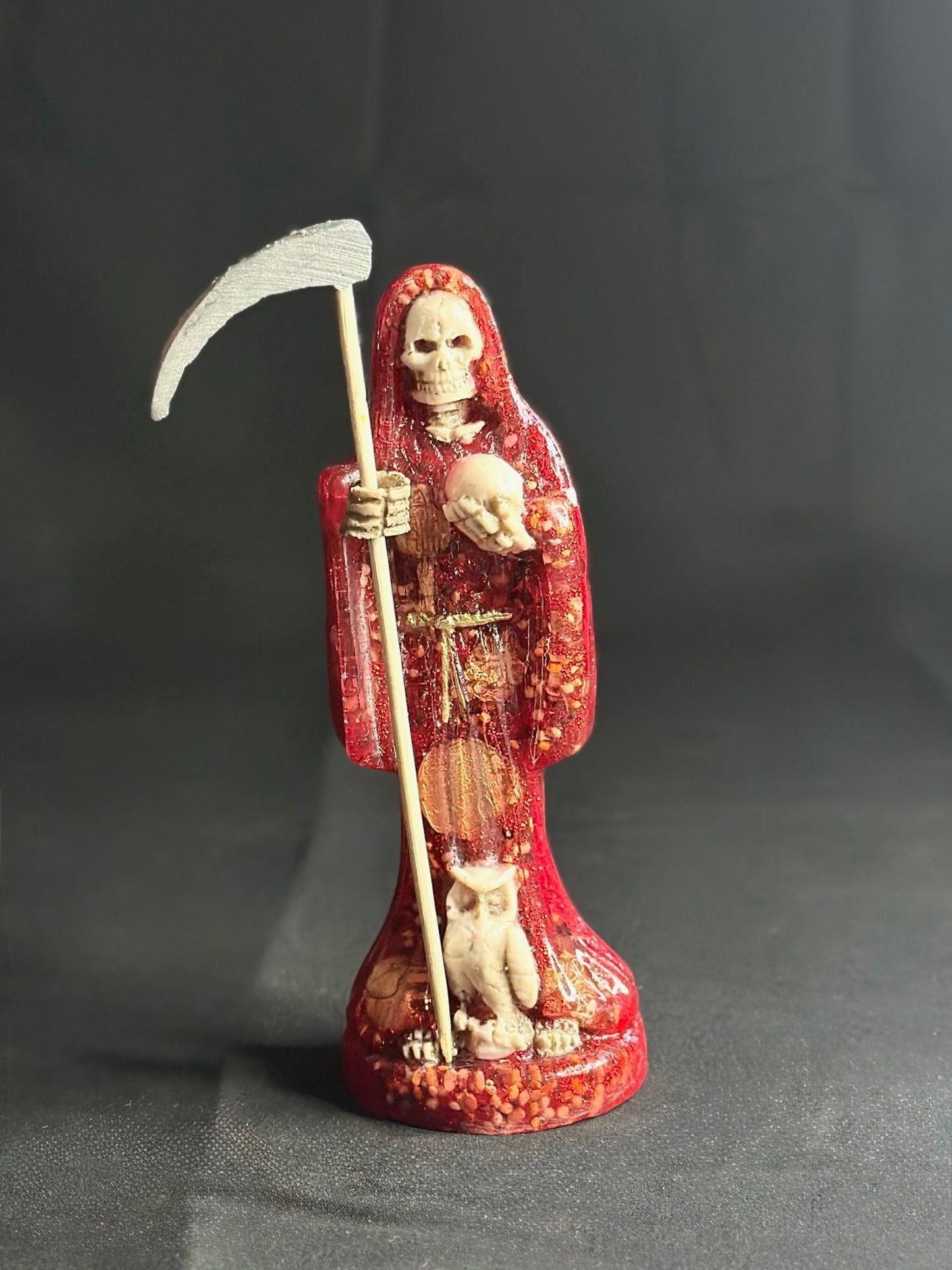 Santa Muerte Roja Semilla transparente