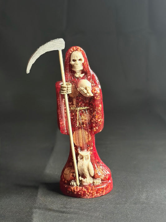 Santa Muerte Roja Semilla transparente